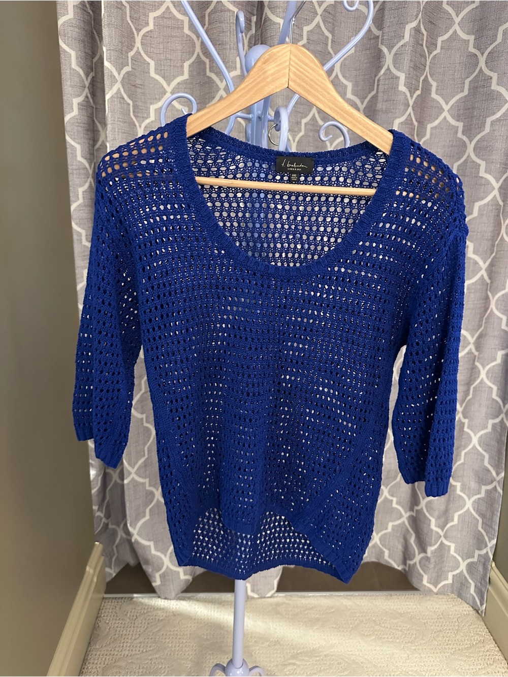 Babaton Open-Knit Scoop Neck Sweater in Royal Blue